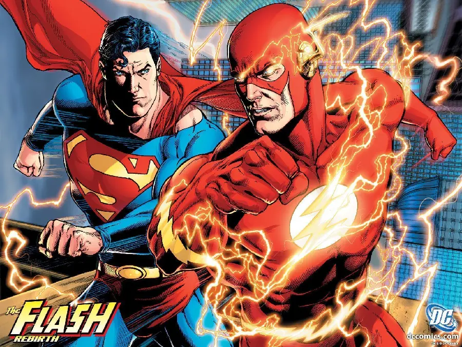 DC Comics Flash Photo Next to Superman