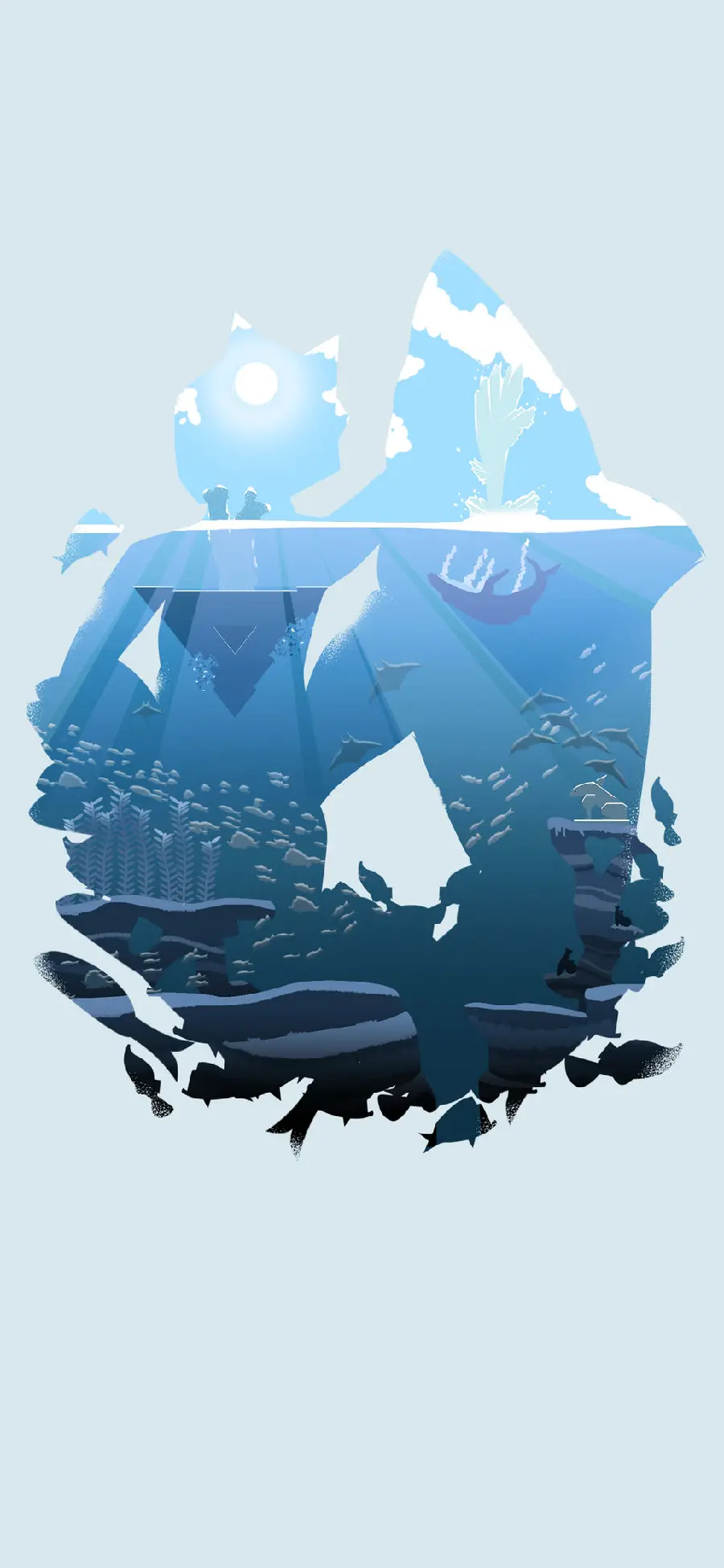 Minimal ice background from Antarctica for phone