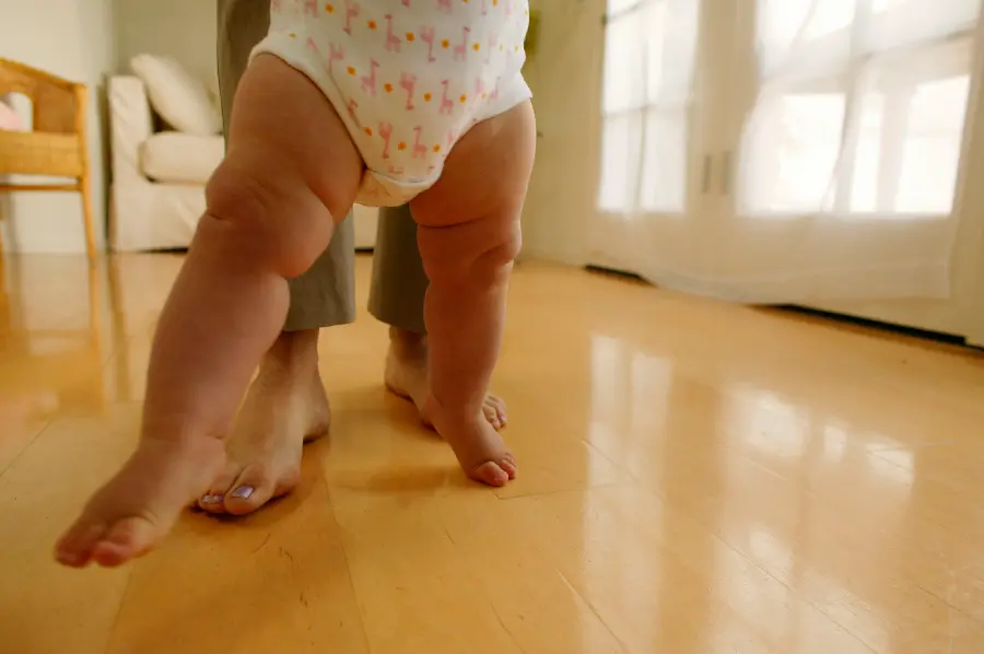 Photo of a little baby's chubby legs