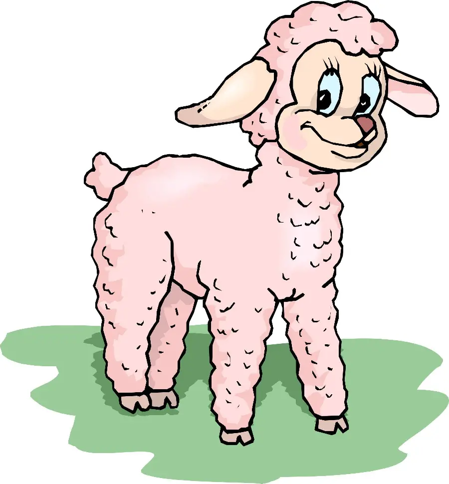 Simple pink sheep cartoon tile