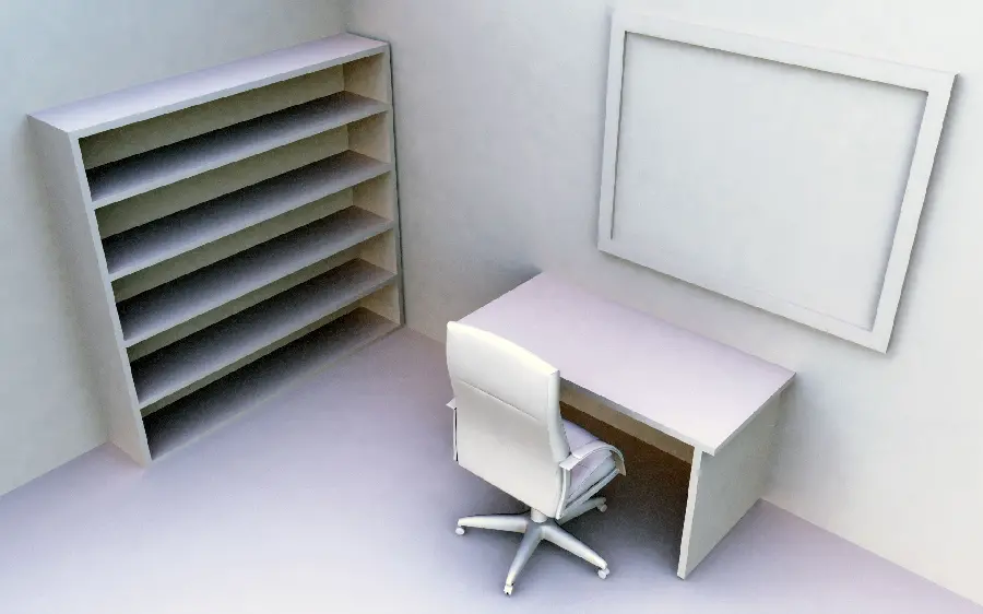 3D space image of the Windows Bookshelf desktop