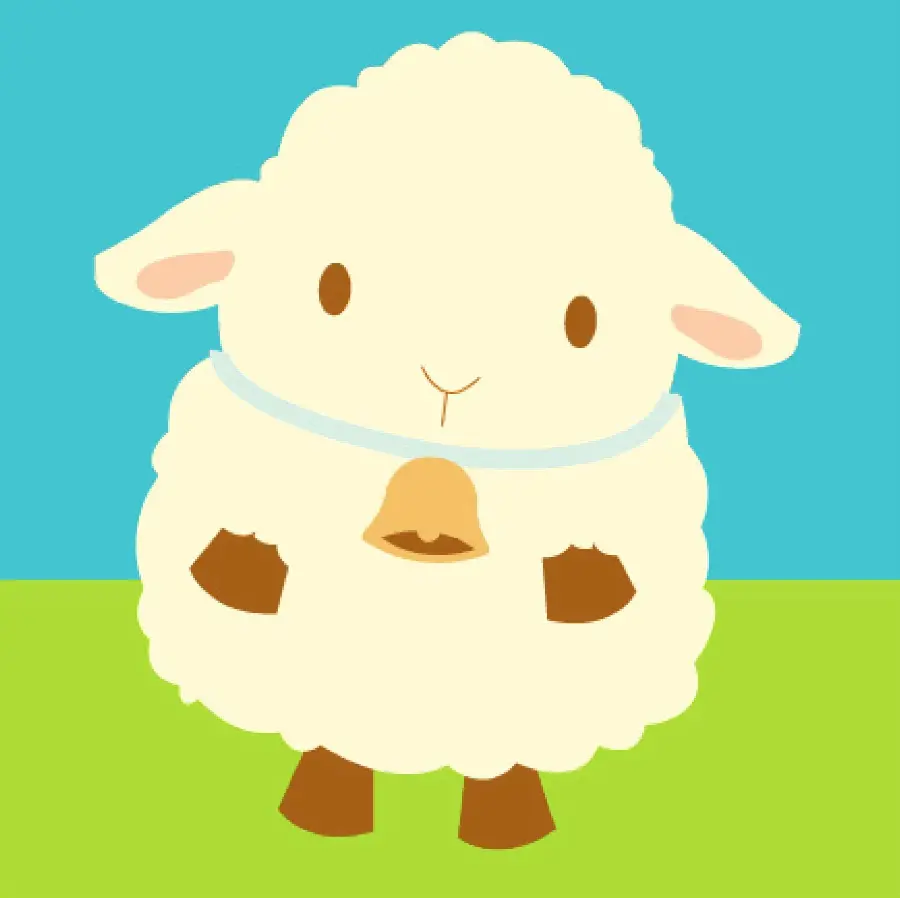 Cartoon sheep with bell