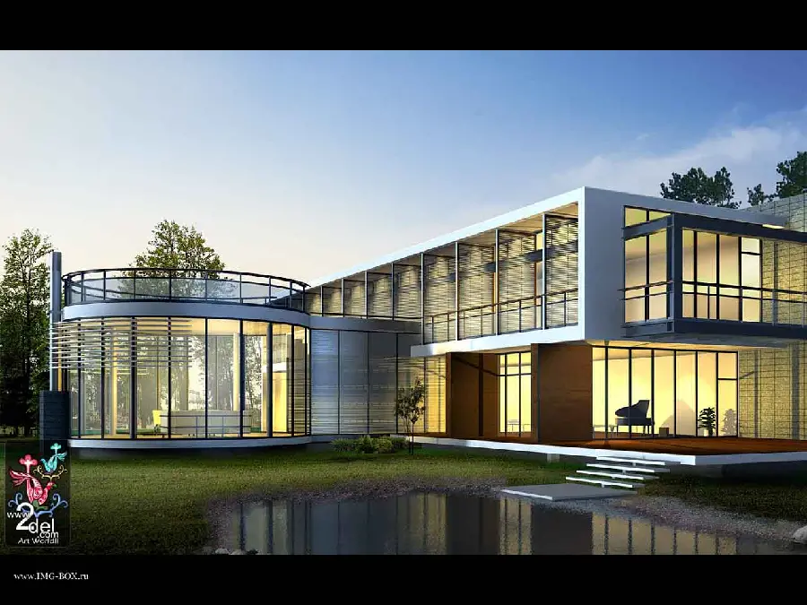 Photo of a building with an attractive glass facade