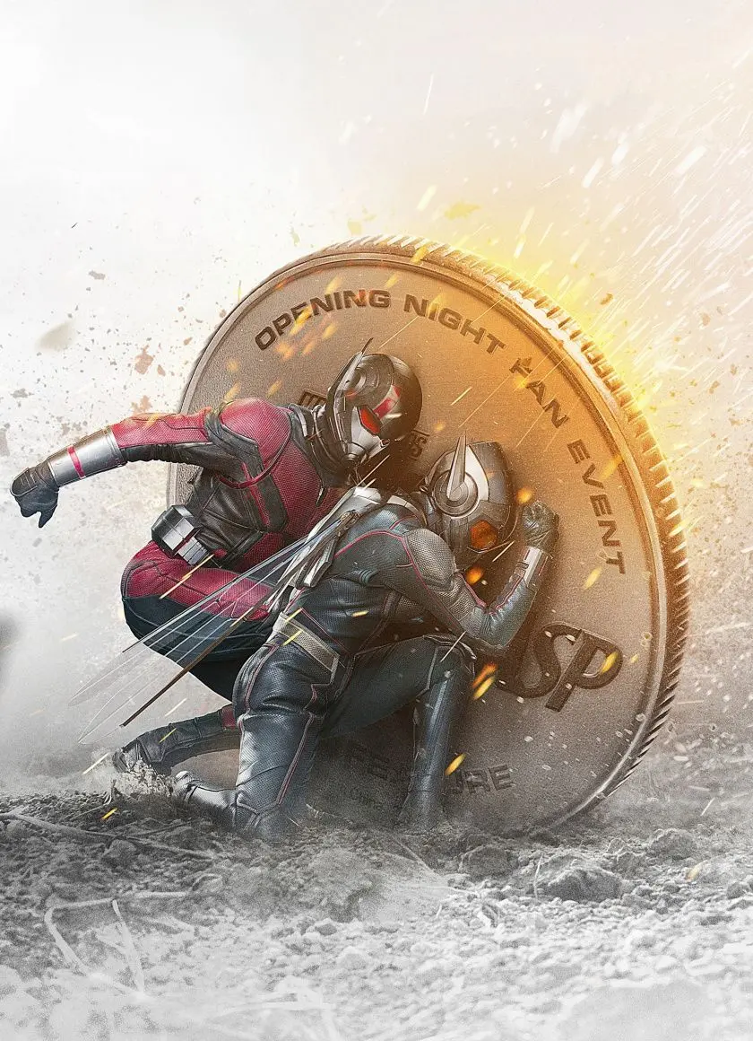 High quality wallpaper of Ant-Man next to the wasp suitable for iPhone