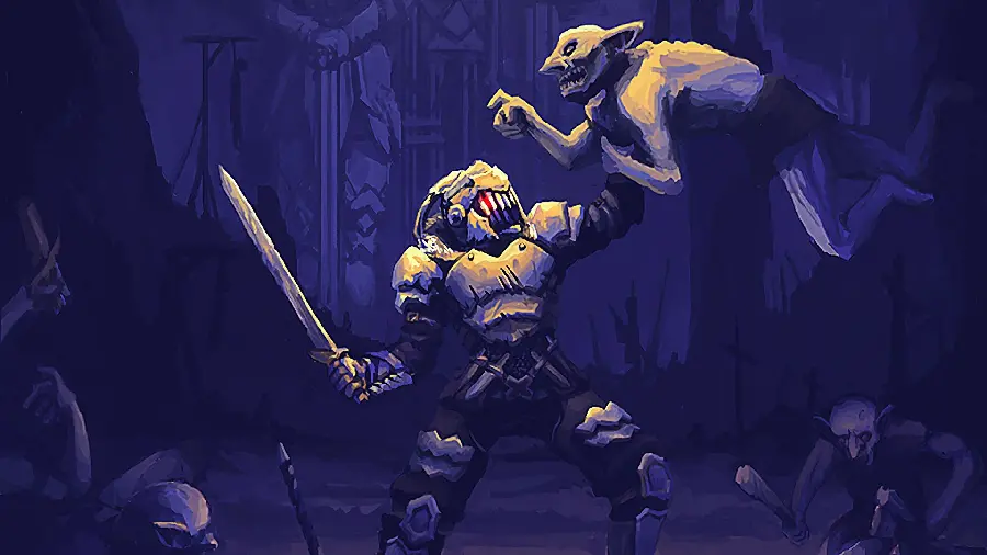 Cartoon Picture and Characters Fighting with Swords